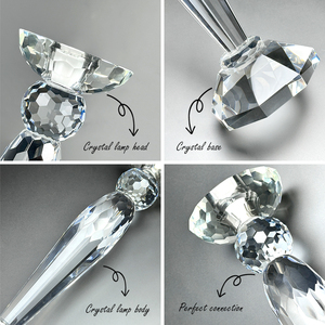 Bắc Âu Hiện Đại Pha Lê Bảng Đèn Không Dây Vải Trắng Với E14 Bóng Đèn Cơ Sở Món Quà Giáng Sinh Xách Tay Cho Đám Cưới Bên 2700K - Product Image 4