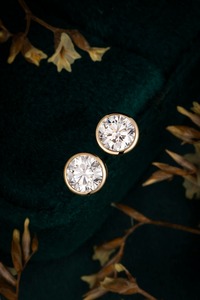 Classic 14K Solid White Gold 0.674ct Round Brilliant Lab Grown Diamond Stud Earrings | Round Brilliant Cut Lab Created Diamond - Product Image 3