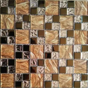 Wandkunst Wandbilder Glas-Mosaikfliesen Wandbild goldene Mosaikfliesen für Schwimmbad