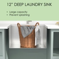 Évier utilitaire encastrable moderne en acier inoxydable 304 à cuve profonde, accessoires complets, pour cuisine et buanderie