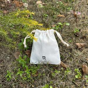 Custom Logo Printed Natural Cotton <b>Drawstring</b> <b>Pouch</b> Customized Gift Bags With Double Strings - Product Image 2