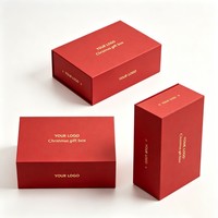 Boîte à fermeture magnétique personnalisée pour Noël, boîte rectangulaire avec logo en feuille d'or, cadeaux haut de gamme, emballage pour vêtements et cosmétiques