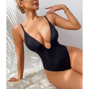 Femmes sans bretelles Shapewear plongeant profond Corset body contrôle du <span class=keywords><strong>ventre</strong></span> dos nu mi-<span class=keywords><strong>cuisse</strong></span> corps Shaper respirant volants gaines - Product Image 5