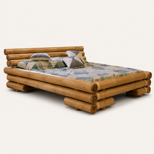 Bamboo <b>Bed</b> Frame Sustainable Natural Wood Style <b>Platform</b> <b>Bed</b> for Bedroom Hotel Resort Villa and Home Furniture - Product Image 1