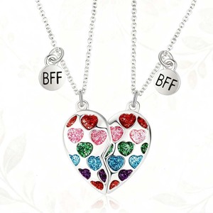 Collar con colgante <span class=keywords><strong>de</strong></span> corazón magnético para mejores amigas, collar <span class=keywords><strong>de</strong></span> <span class=keywords><strong>la</strong></span> <span class=keywords><strong>amistad</strong></span> con imán a juego para niñas. - Product Image 6
