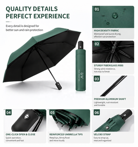 <span class=keywords><strong>Paraguas</strong></span> Promocional Personalizado Plegable de Tres Secciones con Logotipo, Control Semiautomático, Doble Uso para Sol y Lluvia, Protección UV para Bicicleta y Coche - Product Image 3