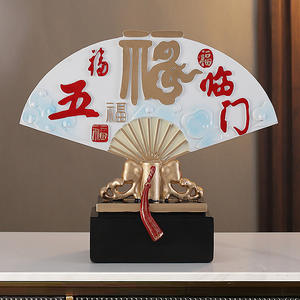 Every Year There Are More Five Blessings Door Epoxy <b>Resin</b> Artistic Figurines New Chinese Creative Home Screen Ornaments for - Product Image 2