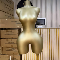 Mannequin féminin brésilien HOT de Guangzhou, grande taille, avec hanches généreuses, en cuir mat doré, demi-corps supérieur
