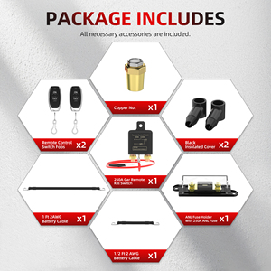 250A Pin từ xa ngắt kết nối chuyển đổi <span class=keywords><strong>12V</strong></span> không dây điều khiển từ xa chuyển đổi Xe pin cắt tắt chuyển đổi điều khiển từ xa - Product Image 5