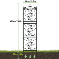 Lot de 2 treillis de jardin en fer pour l'extérieur, panneaux grillagés en fil métallique pour plantes grimpantes, légumes et fleurs en pot, supports de patio, finition poudrée