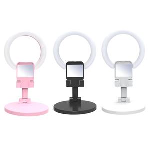 Lampe Annulaire LED Pliable et Portable pour Selfie <span class=keywords><strong>avec</strong></span> Support de Téléphone et Trépied pour Streaming Vidéo en Direct - Product Image 1