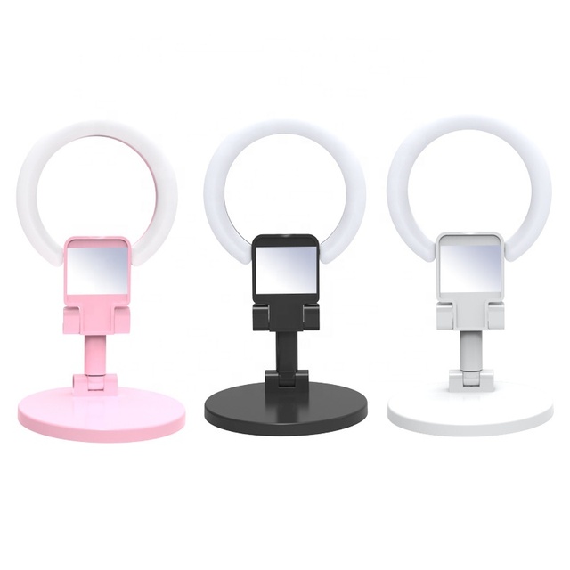 Portable Foldable Selfie Ring Light Photography Led Rim Lamp With Live Video Streaming Phone Holder Tripod Stand Ringlight
