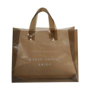 Bolsa de plástico transparente translúcida YC con asa, Impresión de logotipo personalizado, regalo de compras, zapatos, bolsa de compras para embalaje de <span class=keywords><strong>ropa</strong></span> - Product Image 2