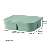 Boîte à goûter pour enfants, récipient de stockage pour aliments pour bébés avec couvercle, silicone de qualité alimentaire sans BPA, réutilisable, compatible micro-ondes, 4 compartiments