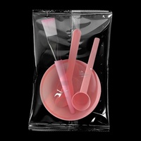 Bol en plastique souple pour masque en gel, avec bâtonnets applicateurs et spatule, pour outils de beauté