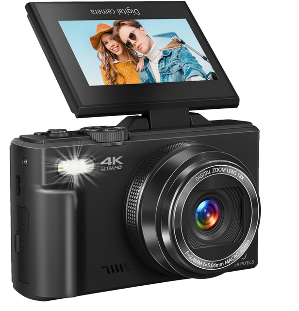 Flip Screen CCD Camera Compact Digital Photography Camera Zoom WiFi Webcam Vintage Vlog Video Recording YouTube