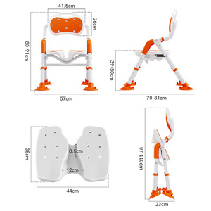 Fushide Yade Folding Bathroom <b>Stool</b> Aluminum Alloy <b>Height</b> <b>Adjustable</b> Non Slip Safety Seat For Seniors And Pregnant Women - Product Image 1