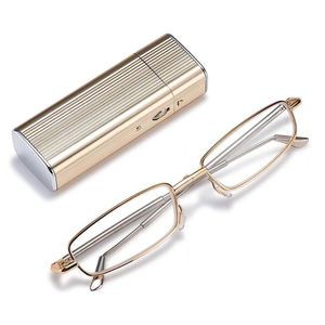Lunettes de lecture anti-lumière bleue pliables avec étui doré, petite taille pour homme, portables avec verres transparents, modèle 2024 - Product Image 2