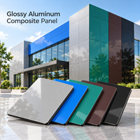 Panneau composite en aluminium brillant de 3 mm, revêtement PE noir, pour support de signalétique de magasin