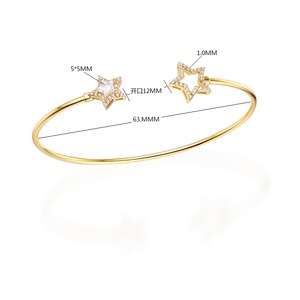 Bán Buôn Mở Tùy Chỉnh <span class=keywords><strong>Bangles</strong></span> Mạ Vàng 925 Sterling Silver Bangle Với Đá Quý - Product Image 2