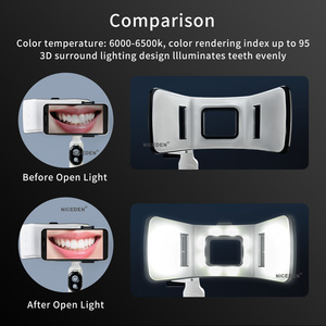 Lampe LED dentaire NICEDEN 20 LED pour photographie, 50000 LUX, 5 niveaux de luminosité réglables, avec télécommande Bluetooth - Product Image 3