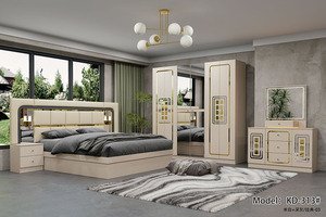 Giường gỗ hiện đại vua Kích thước ván dăm Giường gỗ với lưu trữ đồ nội thất phòng ngủ camas de madera - Product Image 4