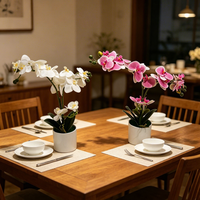 Plante artificielle réaliste de haute simulation, orchidée Phalaenopsis en bonsaï, pour la décoration de table de Thanksgiving, Pâques, Noël, ou de remise de diplôme