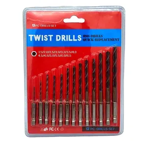 13 adet HSS titanyum kaplı helezon matkaplar Bit Set Hex Shank hızlı değişim düzenli sondaj araçları