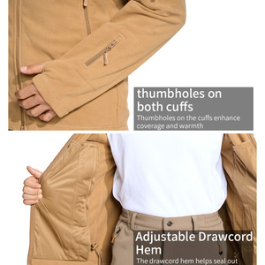 Sivi Người Đàn Ông Của Lông Cừu Áo Khoác Ngoài Trời Ngụy Trang Windproof Ấm Mùa Đông Áo Khoác Cho Đi Bộ Đường Dài Đi Du Lịch Săn Bắn Quần Áo Chiến Thuật Đồng Phục - Product Image 4