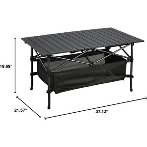 Mesa de camping plegable de aluminio ligera y portátil DB, tamaño mediano, con bolsa de transporte para uso en interiores y exteriores. - Product Image 5