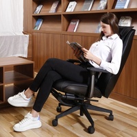 Chaise de massage ergonomique de luxe moderne pour PDG, portable, avec vibration 4D et repose-pieds, idéale pour le bureau – Nouveauté très demandée