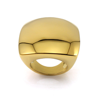 Modische Breite Ringe aus Edelstahl Gold Schlichte Blanko-Ringe für Damen Punk-Schmuck Schwere Quadratische Große Geometrische Ringe