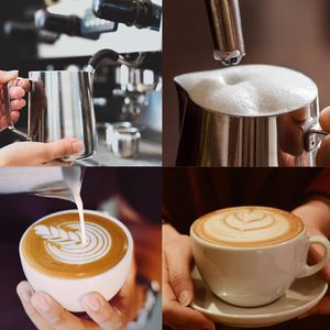 Pichet à mousse de lait 12oz en acier inoxydable, tasse à mousse de lait, pichet à vapeur, pour bar à café, machine à cappuccino et expresso - Product Image 4