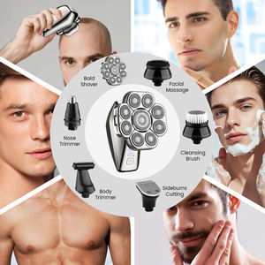 Afeitadora eléctrica rotativa con cabezal de 9 cuchillas, resistente al agua, lavable en todo el cuerpo, herramienta de aseo para hombres seis en uno - Product Image 2