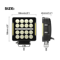 Projecteur de travail LED 4 pouces 56W avec DRL ambre 12-80V, faisceau large carré, lampe de conduite à puces 3030 pour chariot élévateur, tracteur, camion, SUV