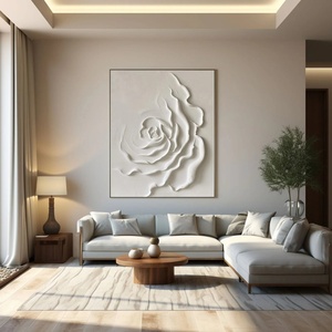 Peinture décorative minimaliste abstraite sur toile, texture 3D faite à la main, style Wabi Sabi, vente en gros personnalisée - Product Image 4