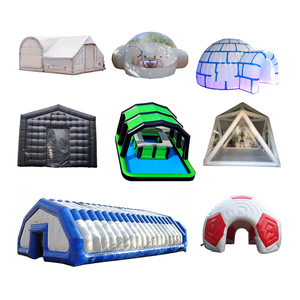 Tenda gonfiabile in PVC resistente alle intemperie con Design a strisce rosse e bianche con configurazione rapida per eventi e manopole accattivanti per uso di emergenza - Product Image 6
