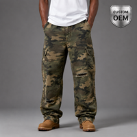 Pantalon cargo baggy pour homme, coupe large, camouflage Real Tree, impression haute qualité, streetwear, logo personnalisé