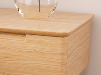 Table de chevet style bûche pour chambre à coucher, en bois de frêne massif couleur naturelle, écologique, avec 1 tiroir, design moderne