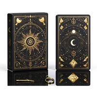 Jeu de cartes de tarot noir et or, jeu de tarot original Soleil, Lune, Étoile avec boîte de rangement pour la divination, jeu de société et collection