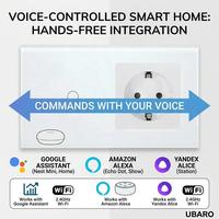 UBARO – interrupteur intelligent WiFi, prise murale EU, panneau tactile en verre trempé, commande vocale à distance, Alexa Google Home Smart Life 250V 16A
