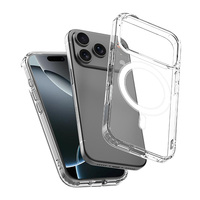 Coque de téléphone transparente magnétique en TPU acrylique anti-jaunissement personnalisée OEM pour iPhone 18 17 16 15 14 Pro avec recharge sans fil