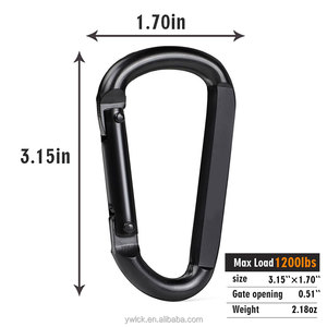 Mosquetón de yoga con resorte en forma de D de hierro negro de 80 mm (3 pulgadas) de venta directa de fábrica, gancho plano para <span class=keywords><strong>hamaca</strong></span>, equipo de gimnasio, resistente al peso, unisex - Product Image 6