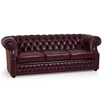 Canapé Chesterfield 3 places en cuir PU vert, capitonné, avec accoudoirs roulés et garniture cloutée, idéal pour hall d'hôtel, restaurant, bar, club, salon.