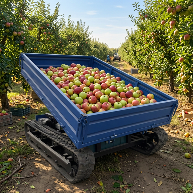 Electric Remote Control Crawler Transporter 1 Ton Mini Tracked Dumper for Farm Orchard Garden Transport