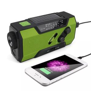 Chargeur de téléphone à manivelle solaire 5000 mAh, radio compacte, lampe torche LED, alarme SOS, radio météo NOAA pour les pannes de courant à domicile - Product Image 1