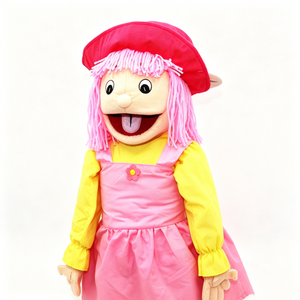 Marioneta de mano personalizada con boca móvil, marioneta de ventrilocuidista de niña, marioneta de mano de peluche para niños. - Product Image 2