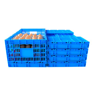 Vigin PP Plastic Foldable Moving Tote Basket Stackable Storage Egg Crate Large Turnover Box