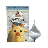Sachet Doypack Mylar à haute barrière, personnalisé, mat, refermable avec fermeture éclair, pour lait en poudre de chèvre et complément alimentaire réhydratant pour animaux de compagnie (chiens et chats)
