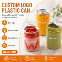 Boîtes en PET transparentes pour jus et boissons, personnalisables avec logo et motifs, ouverture facile par anneau, vente en gros professionnelle